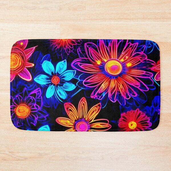 Item preview, Vibrant Neon Fantasy Flowers designed and sold by Health And Fitness Posts e-Store.