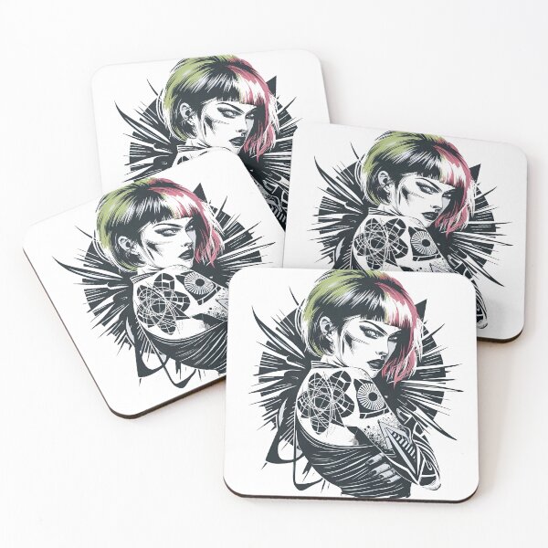 Item preview, Futuristic Woman with Graphic Tattoo - Urban Style designed and sold by TestCey.