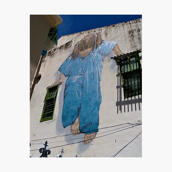 Girl On A Wire - Graffiti Art - Georgetown - Penang Island - Malaysia Photographic Print