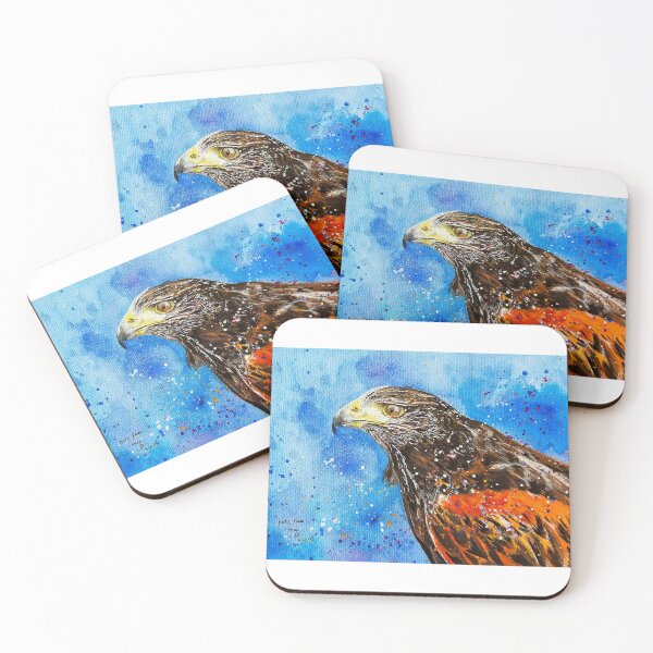 Item preview, Harris hawk watercolour painting  designed and sold by AderynValentine.