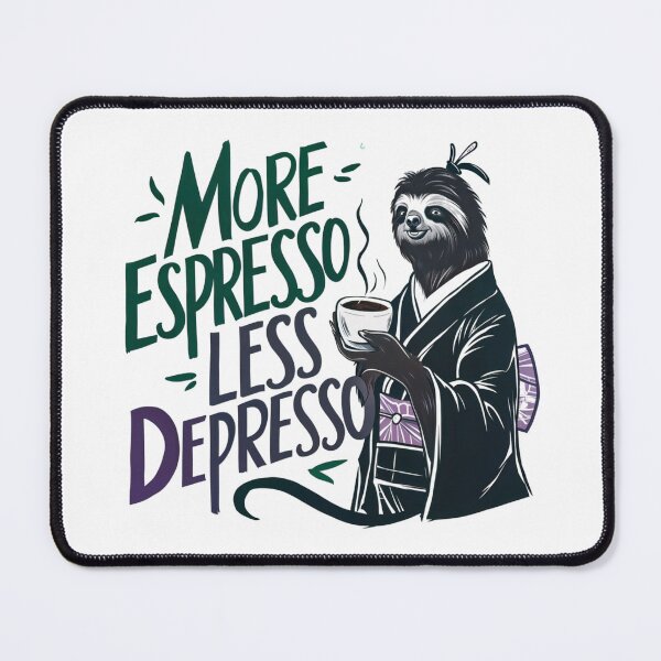 Item preview, More Espresso Less Depresso sloth and coffee  designed and sold by winnermemes.