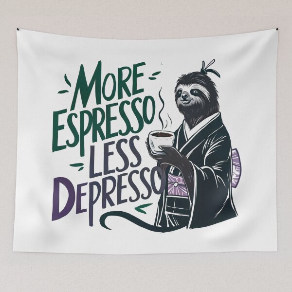 Item preview, More Espresso Less Depresso sloth and coffee  designed and sold by winnermemes.