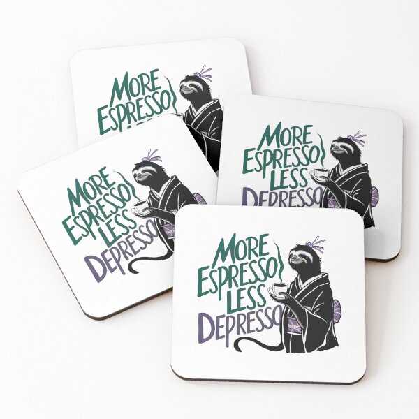 Item preview, More Espresso Less Depresso sloth and coffee  designed and sold by winnermemes.