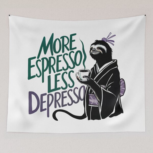 Item preview, More Espresso Less Depresso sloth and coffee  designed and sold by winnermemes.