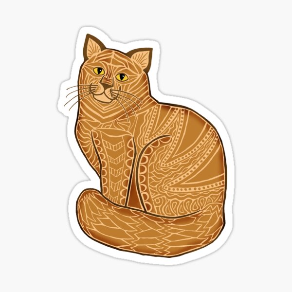 Orange Cat Vibes Sticker