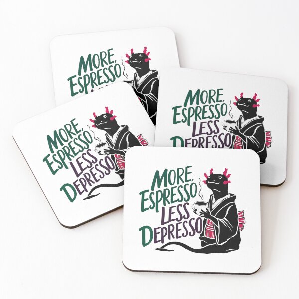 Item preview, More Espresso Less Depresso Axolotl and coffee  designed and sold by winnermemes.