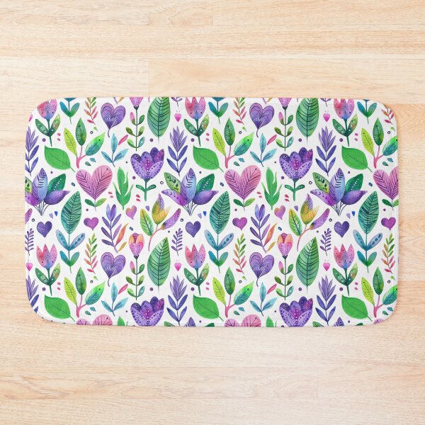 Item preview, Pink and Purple Flower and Greenery Pattern and Stamp Design designed and sold by adriaquart.
