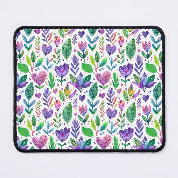 Item preview, Pink and Purple Flower and Greenery Pattern and Stamp Design designed and sold by adriaquart.