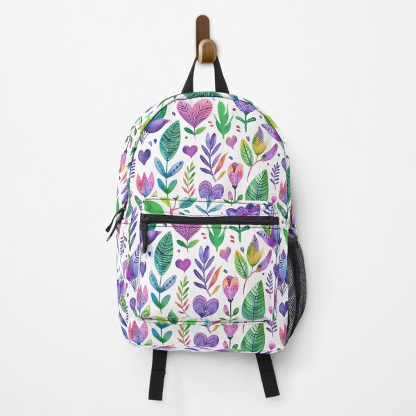 Item preview, Pink and Purple Flower and Greenery Pattern and Stamp Design designed and sold by adriaquart.