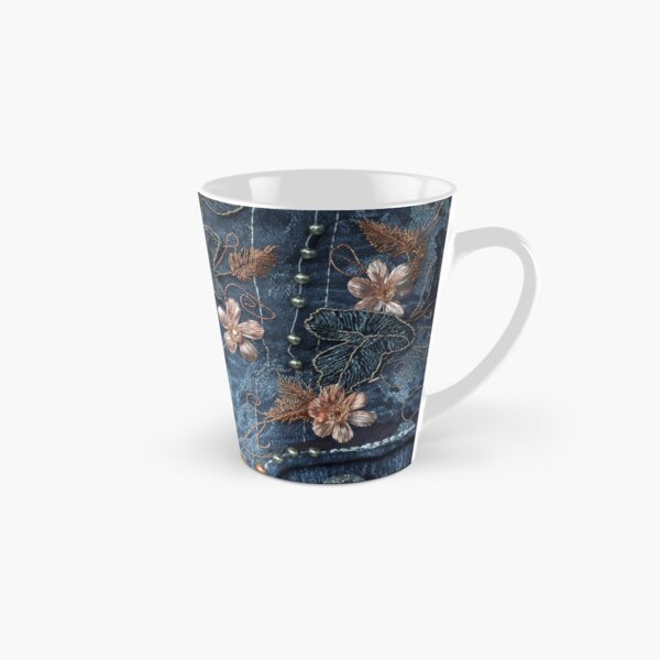 Item preview, Jeans corset texture with embroidered flowers and beads designed and sold by Fantasyplus.