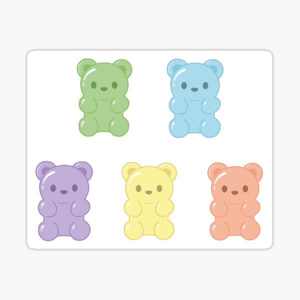 Item preview, Kawaii Gummy Candy Bears - Blue designed and sold by GriffyPrints.