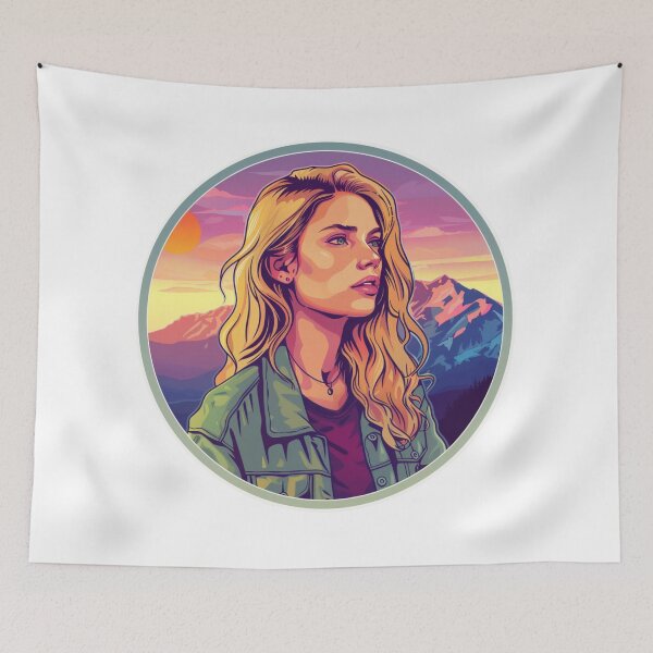 Item preview, Adorable Blonde Girl And Mountains designed and sold by NicolasGlowArt.