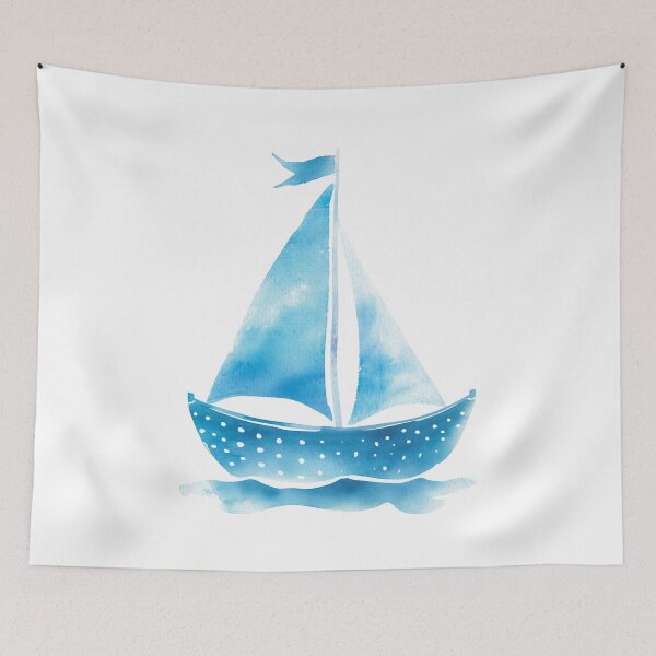 Item preview, Watercolor Boat Design for Nautical Decor designed and sold by WishMerge.