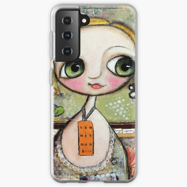 Blonde Doll with big eyes, art by Margherita Arrighi Samsung Galaxy Soft Case