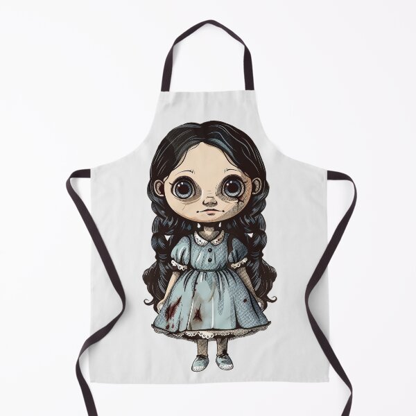 Item preview, Cute Haunted Porcelain Doll - Cartoon Vintage Spooky Toy designed and sold by ArtstyleAlchemy.