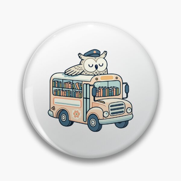 Item preview, Whimsical Owl Driving a Bookmobile Cartoon designed and sold by Akioos.