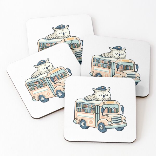 Item preview, Whimsical Owl Driving a Bookmobile Cartoon designed and sold by Akioos.