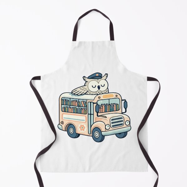 Item preview, Whimsical Owl Driving a Bookmobile Cartoon designed and sold by Akioos.