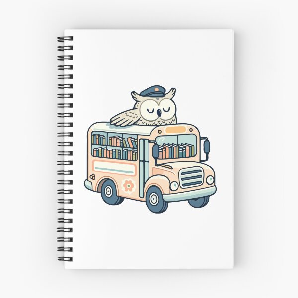 Item preview, Whimsical Owl Driving a Bookmobile Cartoon designed and sold by Akioos.