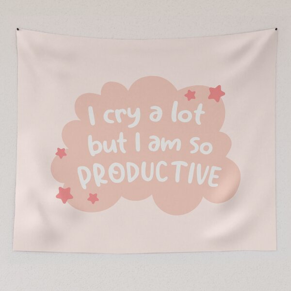 Item preview, I Cry A Lot But I Am So Productive - Pastel Pink designed and sold by Zorana Stevanovic.