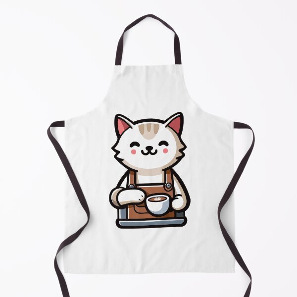 Item preview, Adorable Barista Cat with Coffee Cup Cartoon designed and sold by Akioos.