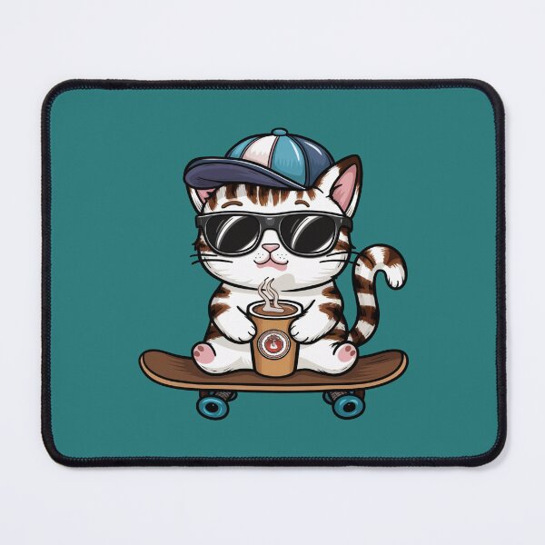Item preview, Swaggy Cat On Skateboard With Coffee designed and sold by canvadreamer444.