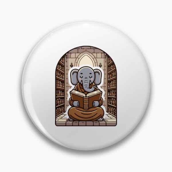 Item preview, Wise Elephant Reading in Library Cartoon designed and sold by Akioos.