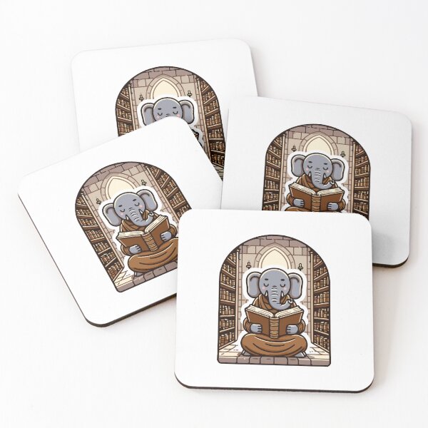 Item preview, Wise Elephant Reading in Library Cartoon designed and sold by Akioos.