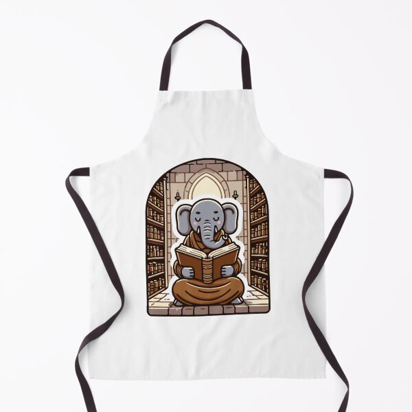 Item preview, Wise Elephant Reading in Library Cartoon designed and sold by Akioos.