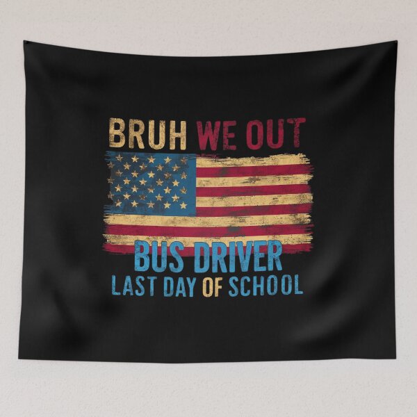 Item preview, "Bruh, We Out! Bus Driver Last Day of School USA" T-Shirt designed and sold by AI-volution.
