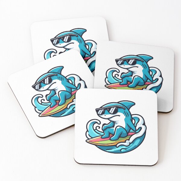 Item preview, Cool Surfing Shark with Sunglasses Cartoon designed and sold by Akioos.