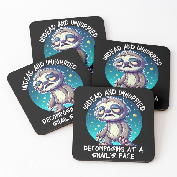 Item preview, Zombie Sloth Undead and Unhurried Decomposing at a Snail's Pace Funny Undead Cartoon designed and sold by André Botes.