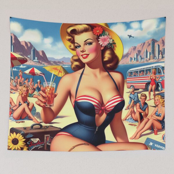 Item preview, Retro Summer Swimsuit Pin-up designed and sold by PulpVintage.