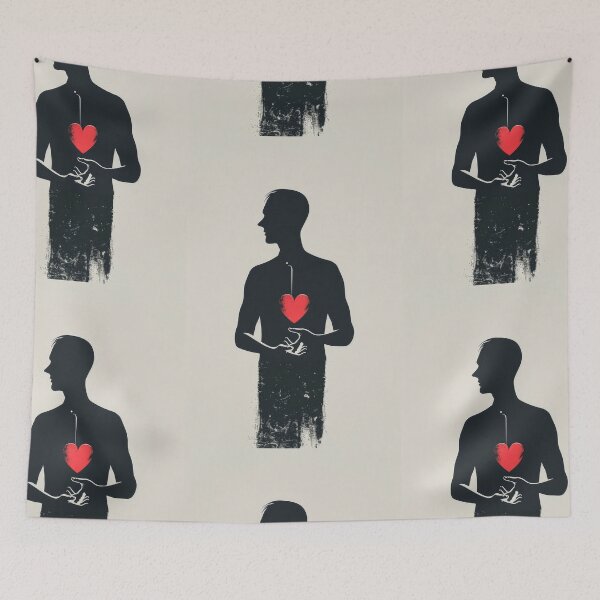 Item preview, Red Heart in Hand - Minimalist Illustration designed and sold by Piotrek0001.
