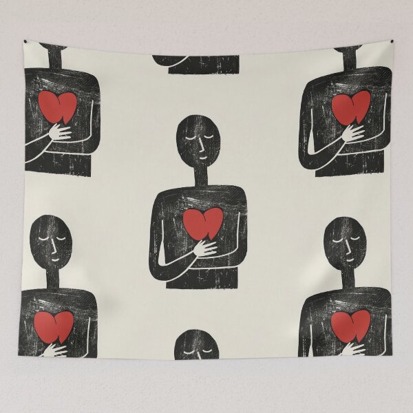 Item preview, Red Heart in Hand - Minimalist Illustration designed and sold by Piotrek0001.