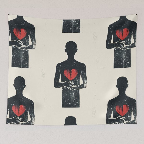 Item preview, Red Heart in Hand - Minimalist Illustration designed and sold by Piotrek0001.