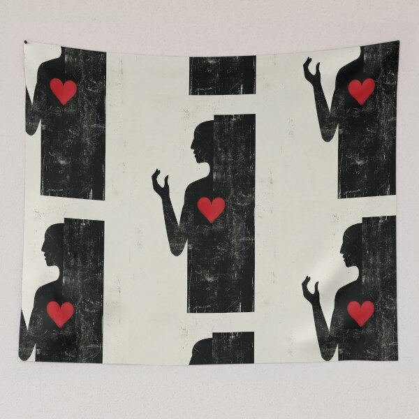 Item preview, Red Heart in Hand - Minimalist Illustration designed and sold by Piotrek0001.