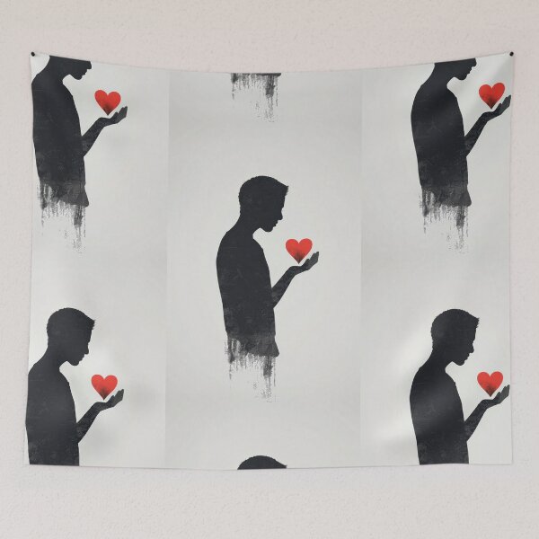 Item preview, Red Heart in Hand - Minimalist Illustration designed and sold by Piotrek0001.