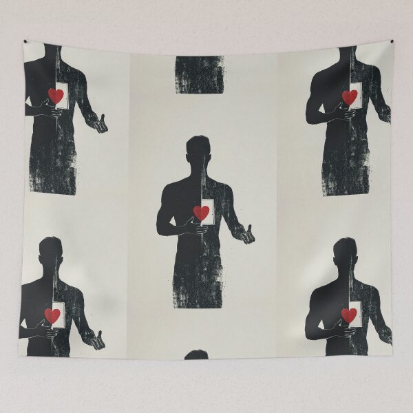 Item preview, Red Heart in Hand - Minimalist Illustration designed and sold by Piotrek0001.