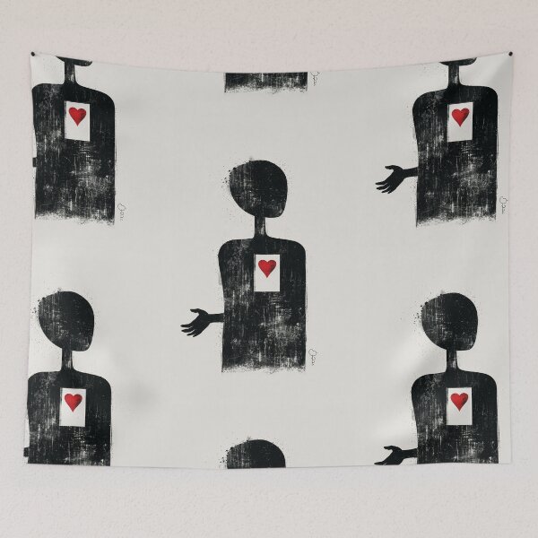 Item preview, Red Heart in Hand - Minimalist Illustration designed and sold by Piotrek0001.