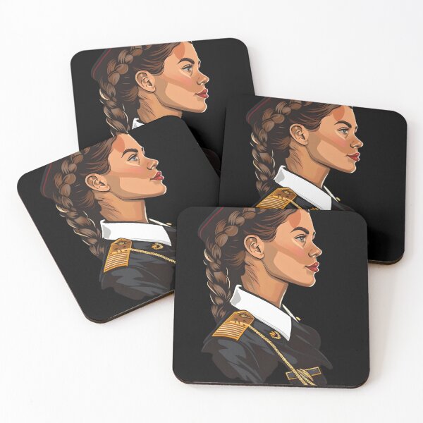 Item preview, Brunette Scandinavian Stewardess designed and sold by BasedCanvas.