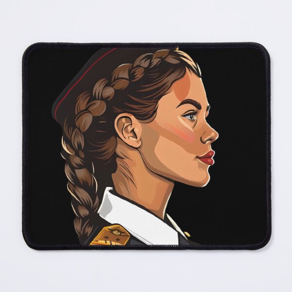 Item preview, Brunette Scandinavian Stewardess designed and sold by BasedCanvas.