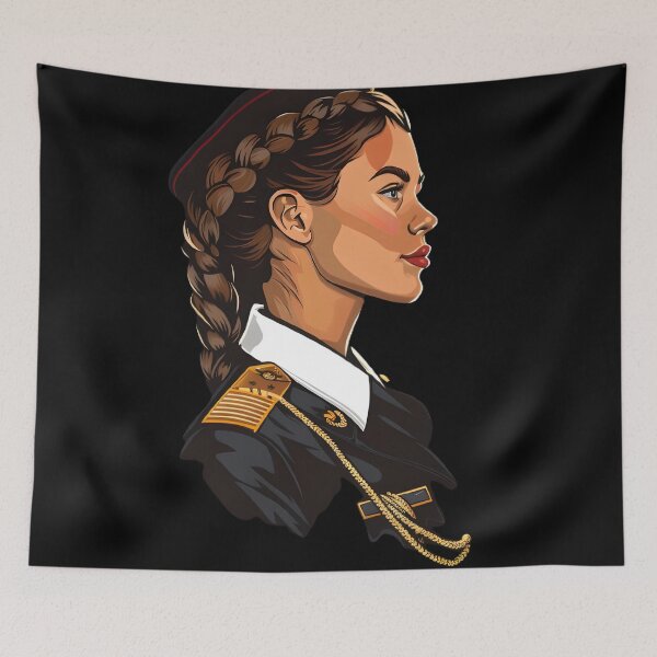 Item preview, Brunette Scandinavian Stewardess designed and sold by BasedCanvas.