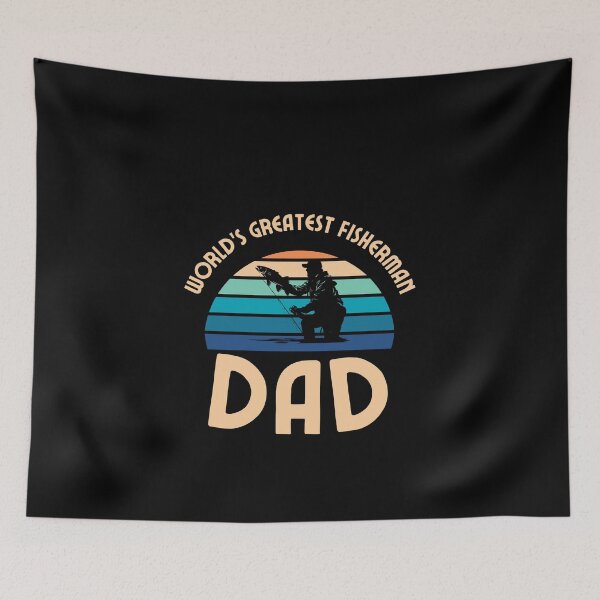 Item preview, "World's Greatest Fisherman Dad" T-Shirt with Sunset Design designed and sold by AI-volution.