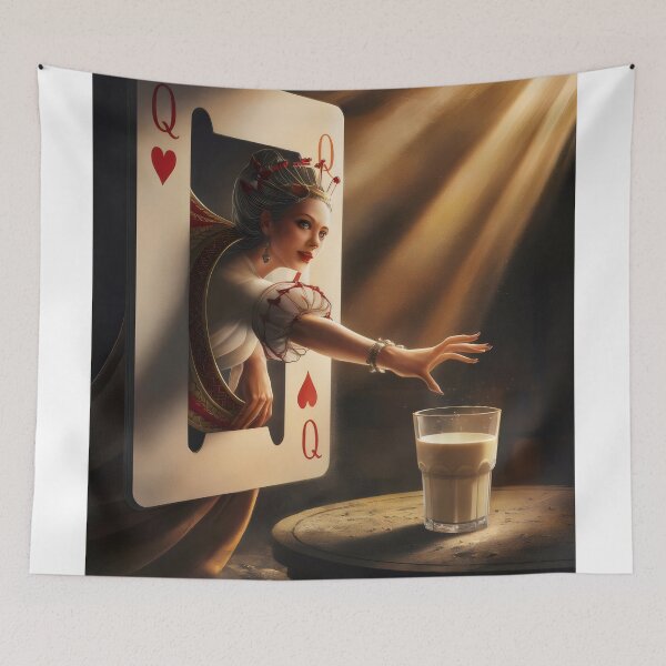 Item preview, Card lady reaching for a glass of milk designed and sold by MyHappyArtShop.
