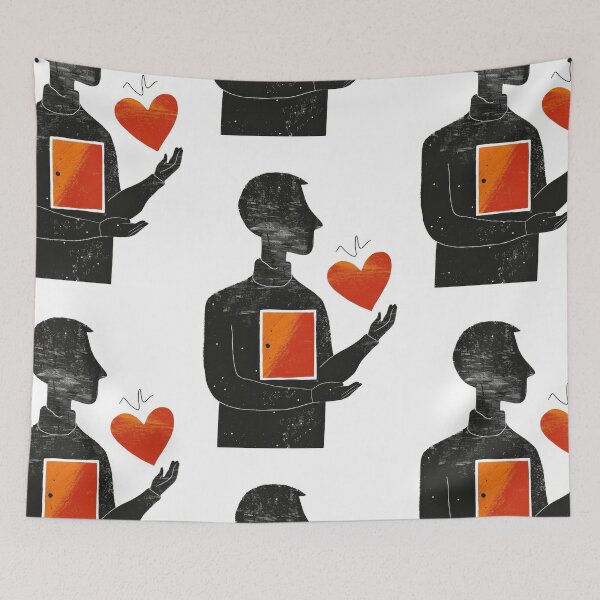 Item preview, Red Heart in Hand - Minimalist Illustration designed and sold by Piotrek0001.