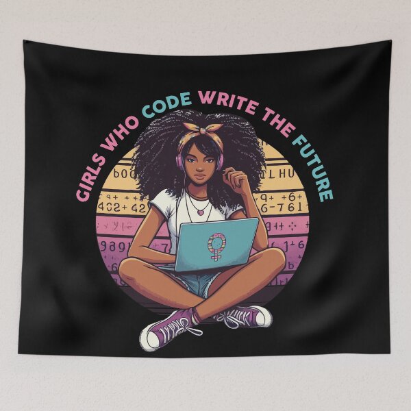 Item preview, Girls Who Code Write the Future, Coding Humor designed and sold by NawalMagdy.
