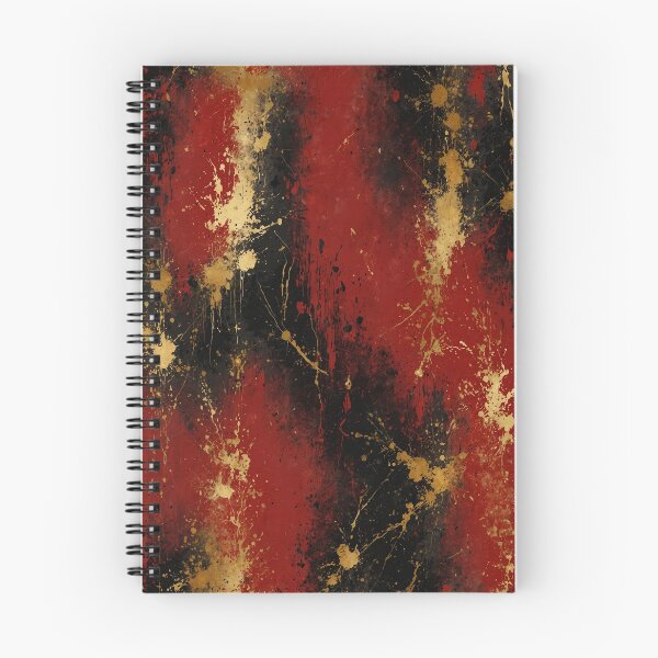 Aperçu de l'œuvre Art moderne rouge noir et or splash créée et vendue par PatternPuppy.