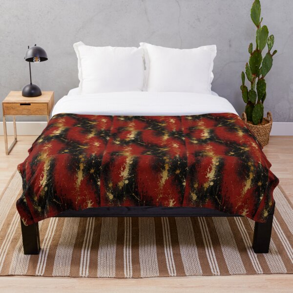 Item preview, Modern red black and gold splash art  designed and sold by PatternPuppy.