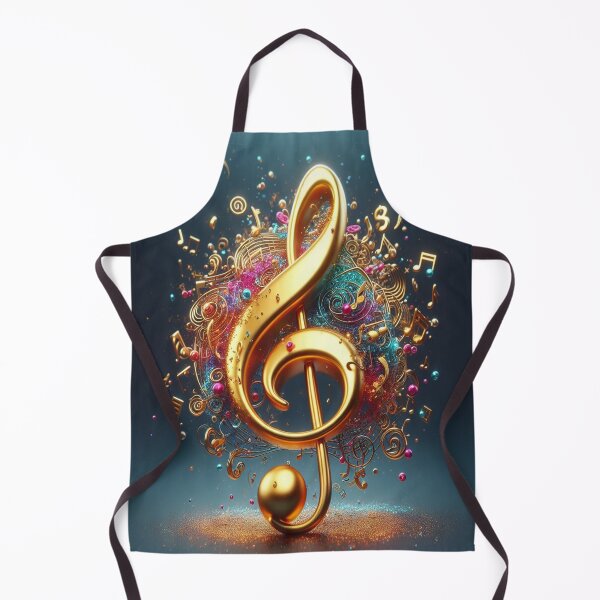 Item preview, Pretty In Pink & Turquoise A Gold Treble Clef  AI Generated designed and sold by BrightrDayMusicArt.